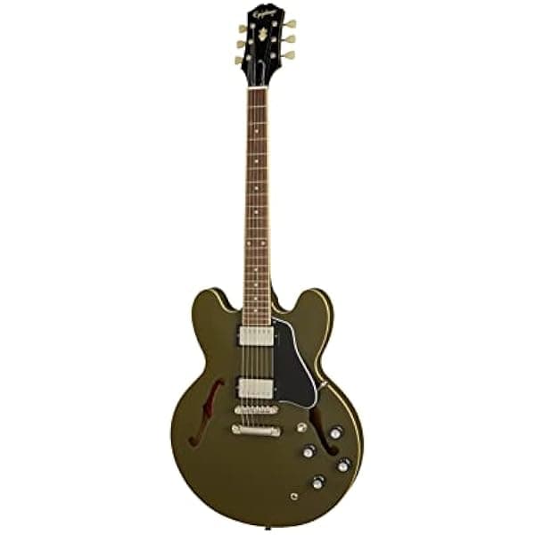 Epiphone ES-335 EIES335ODGNH3 guitarra eléctrica semihueca Semi-Hollowbody color Olive Drab Green