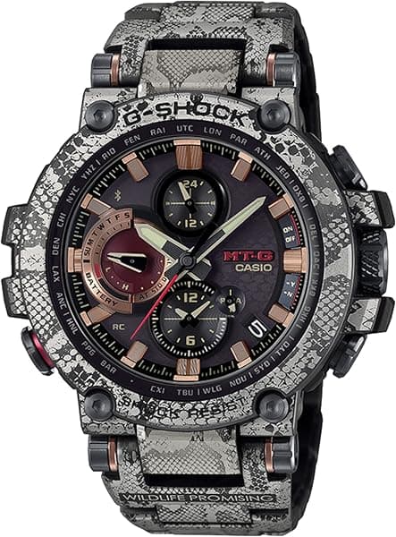 Casio G-Shock MTGB1000WLP-1A reloj para hombre Wildlife Promising, diseño serpiente, resistente, negro