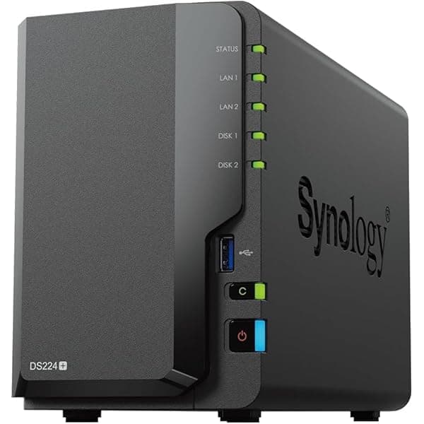 Synology DiskStation DS224+ Servidor NAS 2 bahías | Intel Celeron J4125 4 núcleos 2.0GHz | 6GB DDR4 | Sin HDD/SSD