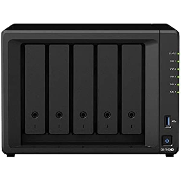 Synology DiskStation DS1520+ Servidor NAS para empresas, CPU Celeron, 8GB DDR4, 10TB SSD, sistema operativo DSM