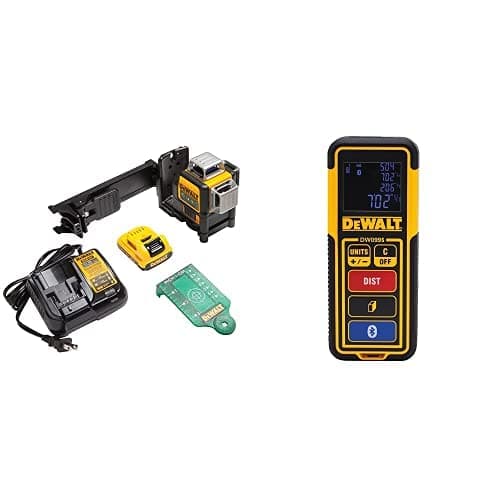 DEWALT 12V MAX DW089LG & DW099S nivel láser 3x360 verde + medidor de distancia 100 pies con Bluetooth