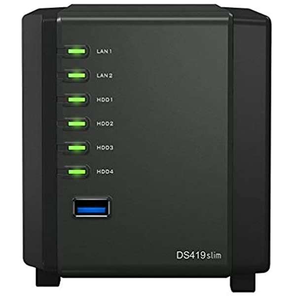 Synology DiskStation DS419slim NAS compacto de escritorio, servidor, Marvell Armada 385 88F6820, 512MB DDR3, 8TB HDD SATA, DSM