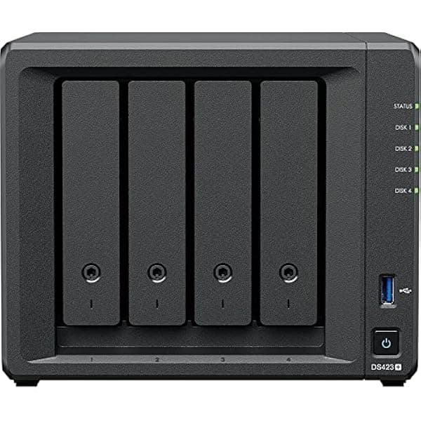Synology DiskStation DS423+ Servidor NAS, CPU Celeron 2.0GHz, 6GB RAM, 80TB HDD, 1TB SSD M.2 NVMe, 2x 1GbE LAN, DSM