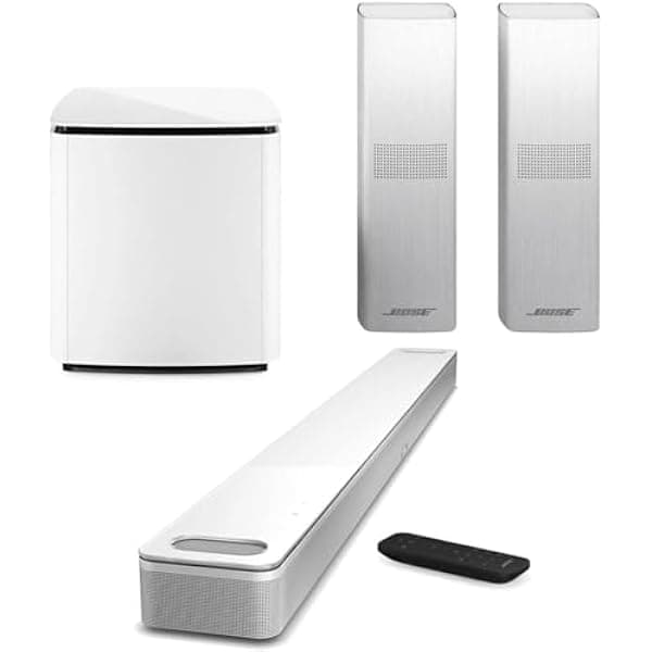 Bose Smart Ultra barra de sonido Dolby Atmos blanca, combo con Bass Module 700 y 2 Surround Speakers 700 + cable HDMI H&A 3 m