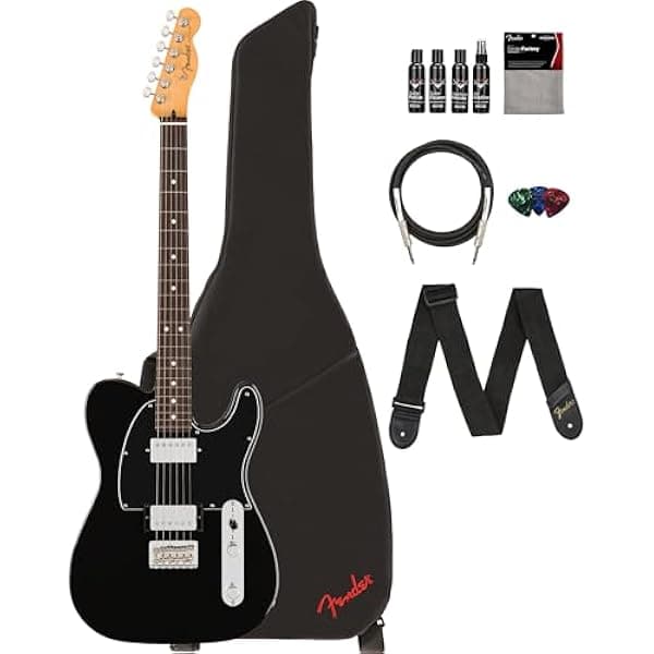 Fender Player II Telecaster HH - Negro, Paquete con Funda, Correa, Cable, 3 Púas y Kit de Limpieza para Guitarra