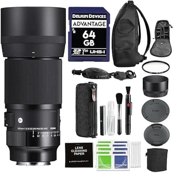 Sigma Art 260965 105mm F2.8 DG DN Macro para Sony E - Objetivo con kit avanzado de accesorios y viaje