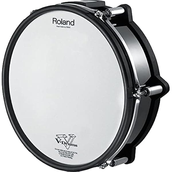 Roland V-Pad PD-128S-BC tarola 12'' de malla, pad de caja dual trigger para batería electrónica negro cromo