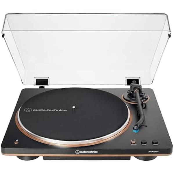 Audio-Technica AT-LP70XBT tornamesa inalámbrica Bluetooth, totalmente automática, tracción por correa, Negro/Bronce