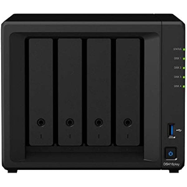 Synology DiskStation DS418play NAS de escritorio mini, Intel Celeron J3355 de doble núcleo, 6GB DDR3L, HDD 40TB, software DSM
