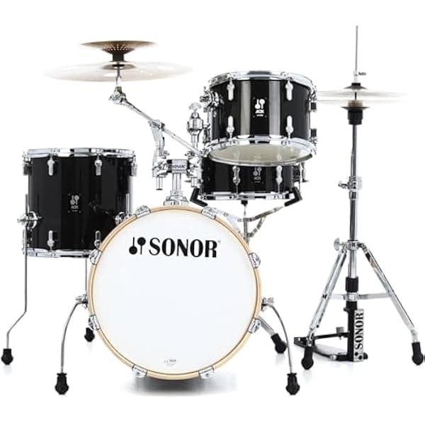 Sonor AQX Jazz Shell Pack 4 Piezas Batería Acústica Jazz Black Midnight Sparkle
