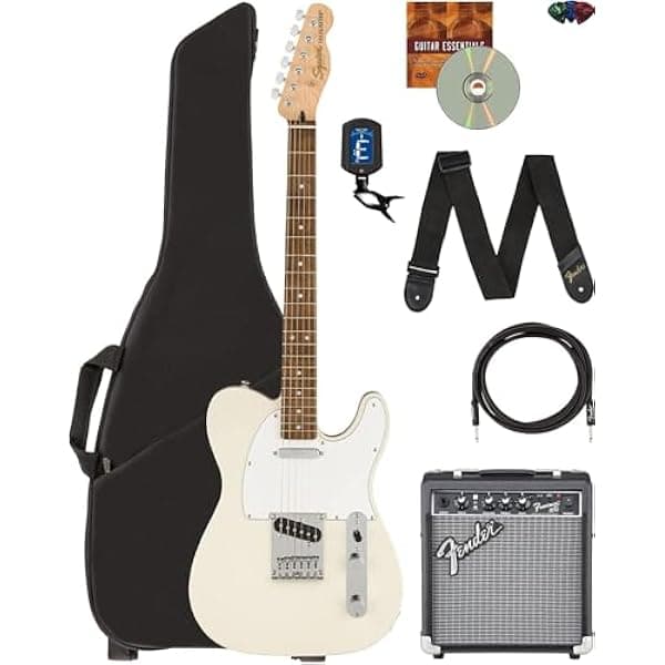 Fender Affinity Series Telecaster 0378200505 Blanco Olímpico, combo con amplificador Frontman 10G, funda, afinador, cable, correa, púas y DVD