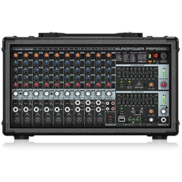 Behringer Europower PMP2000D consola amplificada 2000W 14 canales con efectos y supresor de feedback FBQ