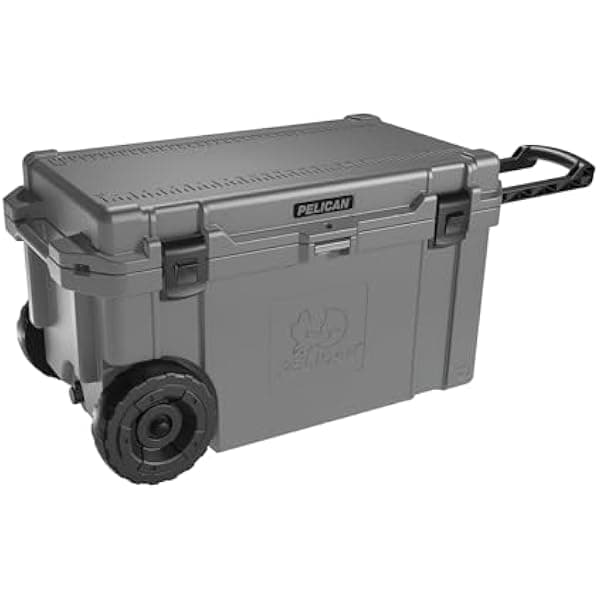Pelican Elite 65QT hielera con ruedas, conservadora portátil, gris oscuro