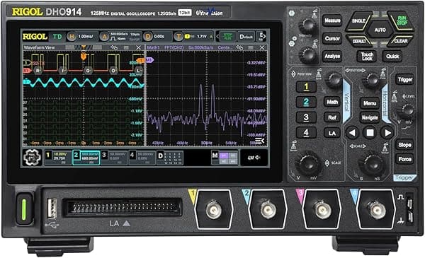 Rigol DHO900 DHO914 Osciloscopio Digital 125 MHz ancho de banda, 12 bits, 1.25 GSa/s, 4 canales analógicos