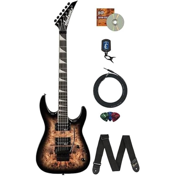 Jackson JS Series Dinky JS32 DKAP guitarra eléctrica Transparent Black Burst combo: cable, afinador, correa, púas y DVD Austin Bazaar