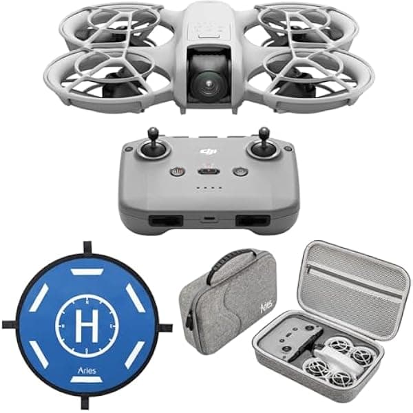 DJI Neo Drone, mini dron que te sigue, protector de hélices integrado, combo con control remoto RC-N3, estuche y pad plegable 20”