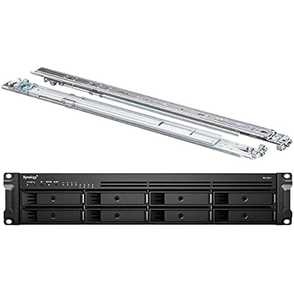 Synology RackStation RS1221+ Servidor NAS en rack, kit de rieles, CPU Ryzen, 16GB RAM, SSD 8TB, DSM, listo para iSCSI