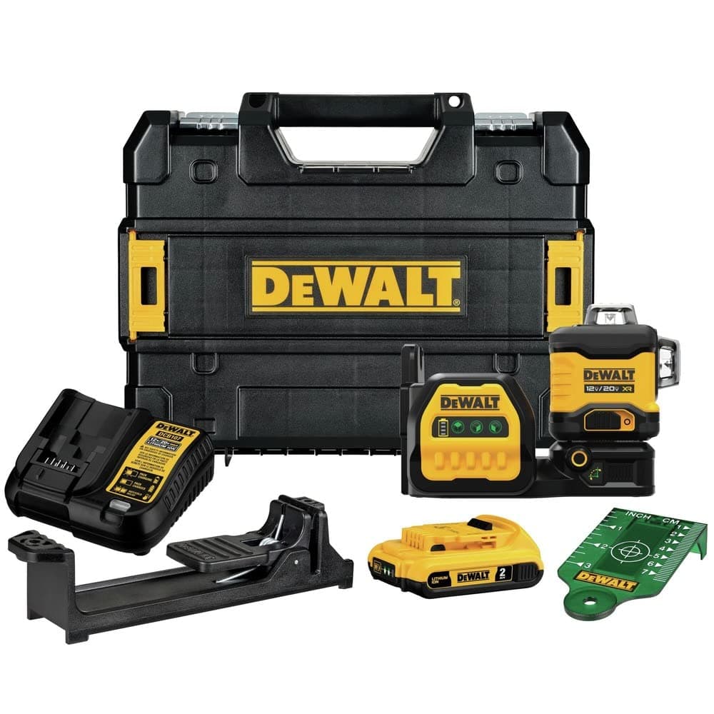 DEWALT 20V/12V MAX DCLE34030G Nivel Láser Verde 3x360 Autonivelante Kit