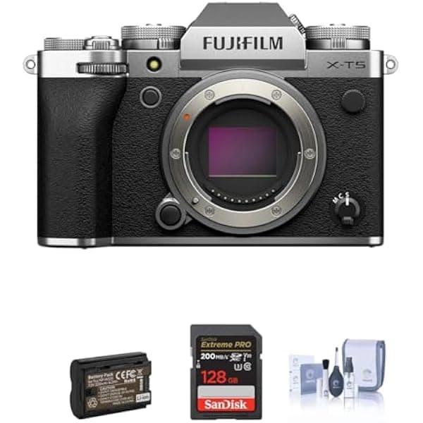 Fujifilm X-T5 cámara sin espejo plata, kit con SD 128GB, batería extra y kit de limpieza