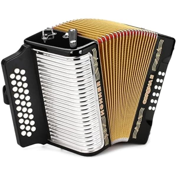 Hohner Corona II acordeón diatónico afinación GCF negro azabache 3500GB