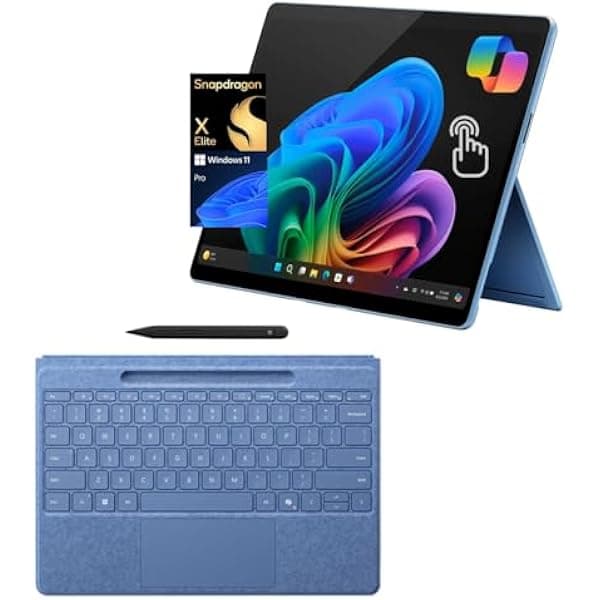 Microsoft Surface Pro 11 Snapdragon X Elite, 2 en 1 OLED 13”, 16GB RAM, 256GB SSD, Win 11 Pro, con Teclado Sapphire Flex y Slim Pen, Copilot+