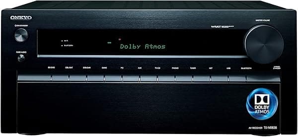 Onkyo TX-NR838 receptor A/V de red 7.2 canales, HDMI 2.0, compatible 4K