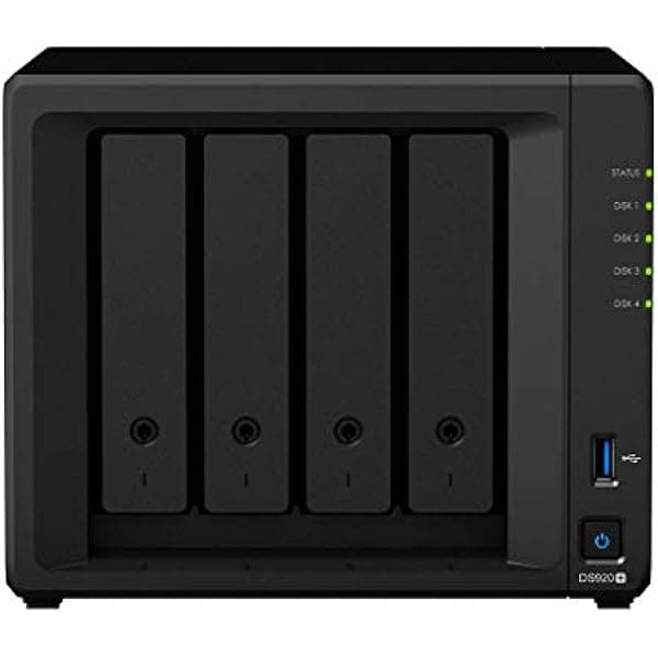 Synology DiskStation DS920+ Servidor NAS para empresas, Celeron J4125 Quad-Core, 8GB DDR4, 8TB HDD, sistema DSM