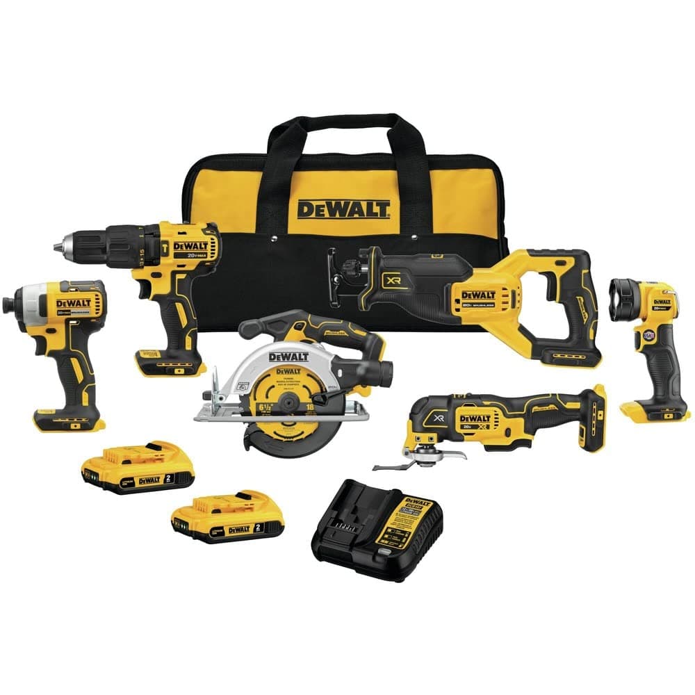 DEWALT 20V MAX DCK675D2 Sin Escobillas Kit 6 Herramientas Inalámbricas con Baterías y Cargador