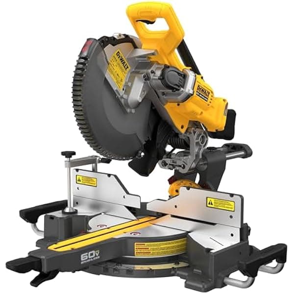 DEWALT FLEXVOLT DCS781B Sierra de inglete deslizante 12" 60V, Solo herramienta, corte preciso, carpintería y construcción