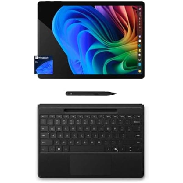 Microsoft Surface Pro 11 2 en 1, con Teclado Flex y Slim Pen, OLED 13”, Copilot+ PC, Snapdragon X Elite, 16GB RAM, 2TB SSD, Win 11 Pro, Negro