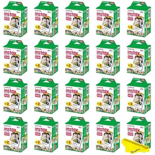 Fujifilm Instax Mini Película Instantánea Twin Pack, 400 Hojas para Cámara Instax