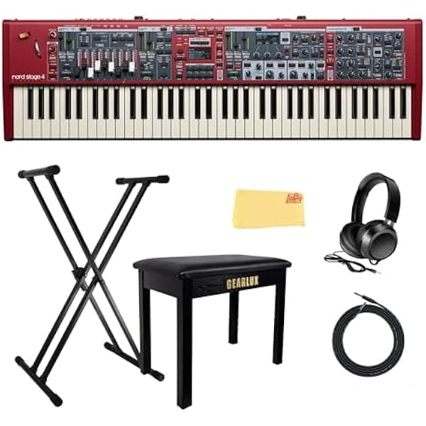 Nord Stage 4 Compact 73 teclas teclado de escenario paquete con soporte, banco, audífonos, cable y paño Austin Bazaar