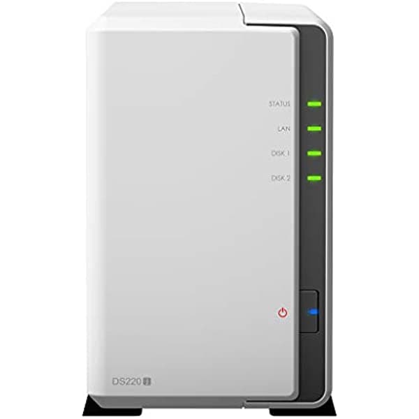 Synology DiskStation DS220j Servidor NAS, CPU RTD1296 1.4GHz, 512MB RAM, 20TB HDD, LAN 1GbE, sistema DSM