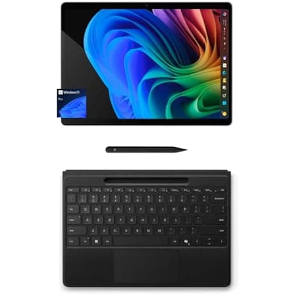Microsoft Surface Pro 11 2 en 1 con Teclado Flex y Slim Pen, OLED 13”, Snapdragon X Elite, Copilot+ PC, 16GB RAM, 512GB SSD, Windows 11 Pro, Platino
