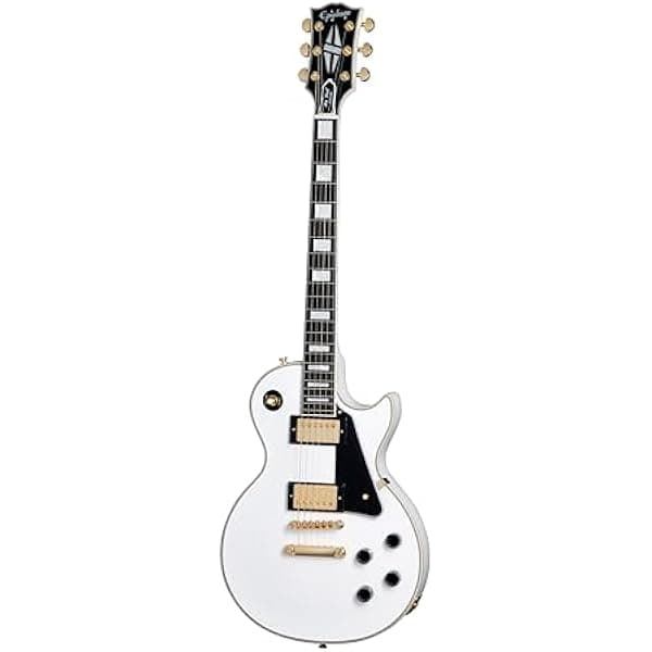 Epiphone Inspired by Gibson Custom Les Paul Custom guitarra eléctrica Blanco Alpino con estuche ECLPCAWGH1