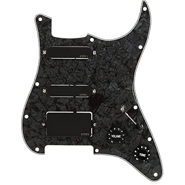 EMG SL20 Steve Lukather Set de Pickguard Preensamblado para Guitarra, Negro GBPJHZSET