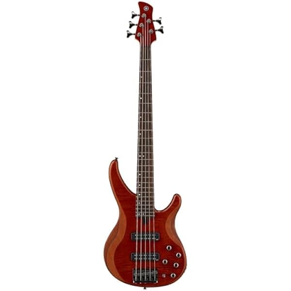 Yamaha TRBX605 Bajo Eléctrico de 5 Cuerdas con Tapa de Arce Flameado, Marrón Caramelo TRBX605FM CB