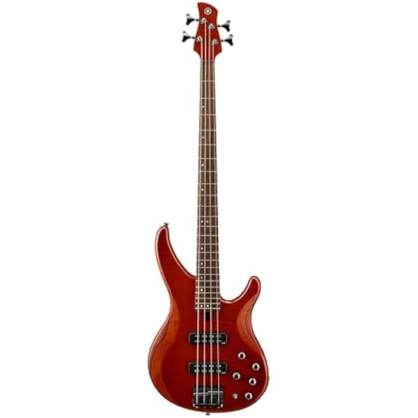 Yamaha TRBX604 Bajo Eléctrico de 4 Cuerdas, Arce Flameado, Marrón Caramelo TRBX604FM CB