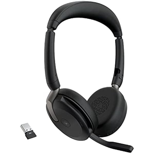 Jabra Evolve2 65 Flex Auriculares Inalámbricos Estéreo - Bluetooth, Tecnología de Cancelación de Ruido ClearVoice & ANC Híbrido - Certificado para Microsoft Teams - Negro 26699-999-999-01