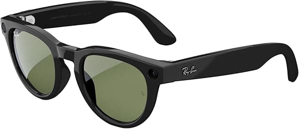 Meta Headliner Anteojos de Sol Redondos Polarizados, Negro Brillante / Verde G15, Regular 0RW4009