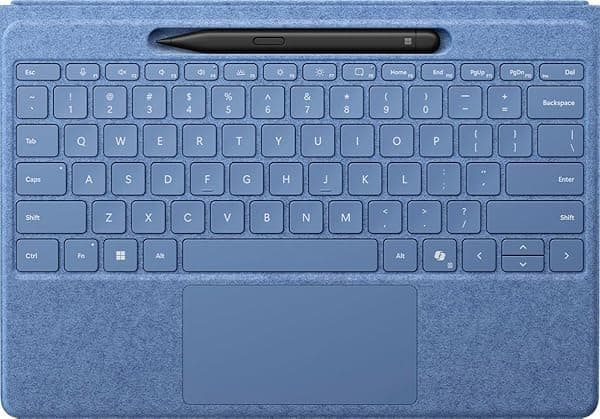 Microsoft Surface Pro Teclado Flex con Bundle de Slim Pen, Teclado Alcantara 2-en-1 para Surface Pro Copilot+ (11ª Edición), Pro 9 y 8, Windows 11 Copilot+ PC, Zafiro... 8YU-00024