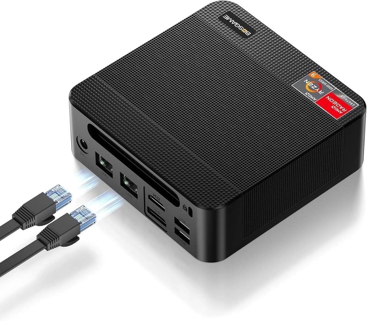 P4 Mini PC, AMD Ryzen 7 5700U, 32GB DDR4 RAM 1TB PCIe 3.0 SSD, Small Gaming Computer Supports 4K Triple Display, Dual LAN 2.5GbE, WiFi6E, BT5.2