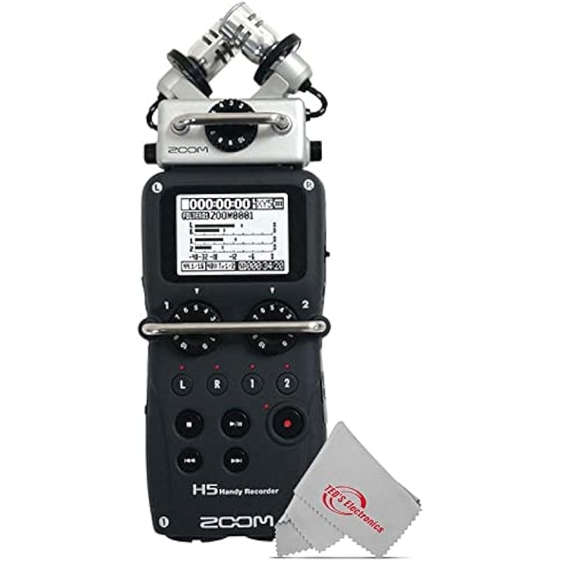 Teds Electronics Zoom H5 - Grabadora portátil de 4 entradas/4 pistas con cápsula de micrófono intercambiable X/Y + kit de accesorios