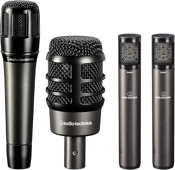 Audio-Technica ATM-DRUM4 Paquete de micrófono de batería de 4 piezas con estuche
