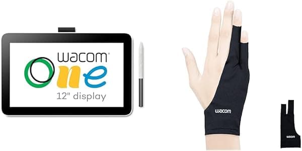 Wacom Un paquete de tableta de dibujo de 12" con pantalla, bolígrafo, guante, software