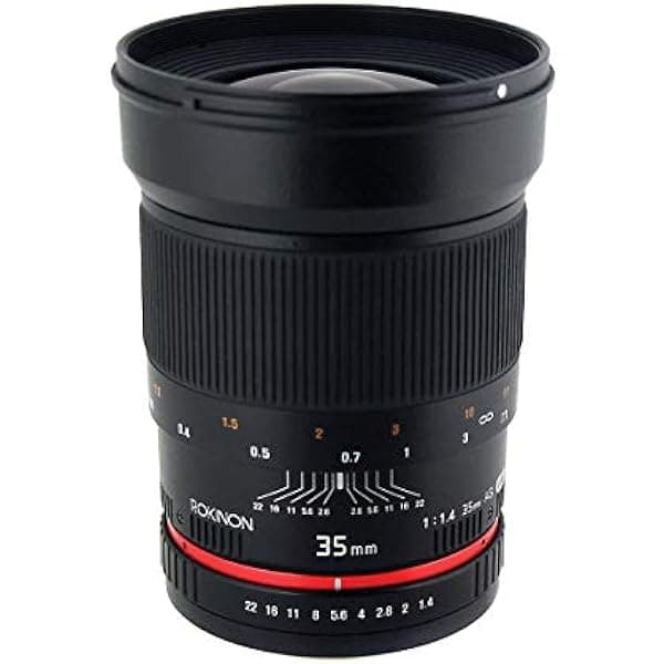 Rokinon Lente gran angular F1.4 UMC de 1.378 in para Sony E-Mount RK35M-E