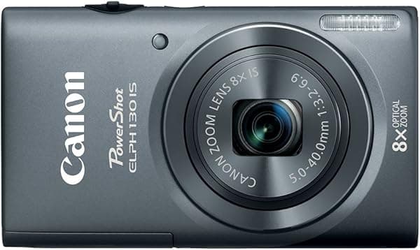 Canon PowerShot ELPH 130 IS - Cámara digital de 16.0 MP con zoom óptico de 8x lente gran angular de 1.102 in y grabación de video HD de 720p (gris) (Modelo antiguo) 8191B001