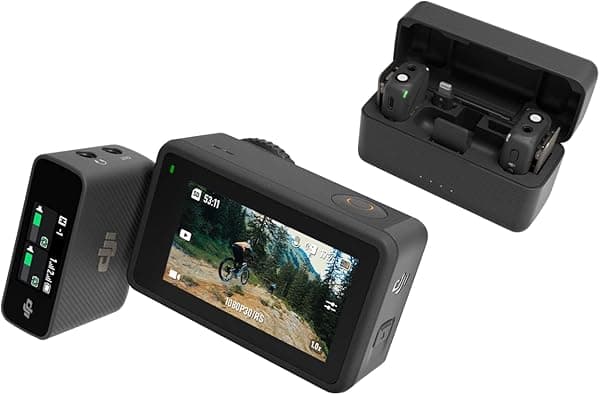 DJI Osmo Action 3 Combo estándar + micrófono (2 TX + 1 RX + estuche de carga), cámara de acción para exteriores con 4K HDR, profundidad de color de 10 bits, impermeable, resistente al frío y de larga