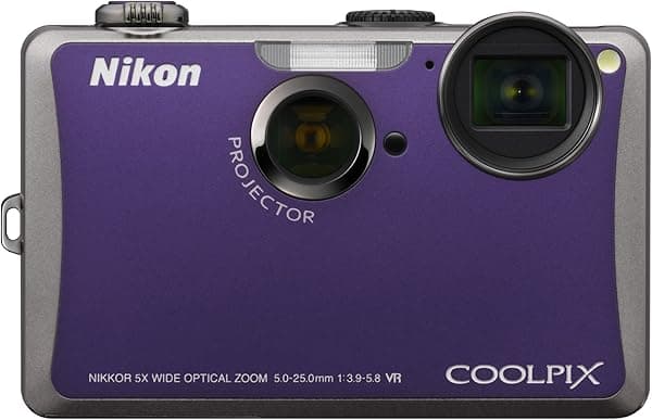 Nikon Coolpix S1100pj - Cámara digital de 14 MP con zoom de reducción de vibración óptica de gran angular (VR) y LCD de 3 pulgadas y proyector integrado (violeta) S1100pj Violet