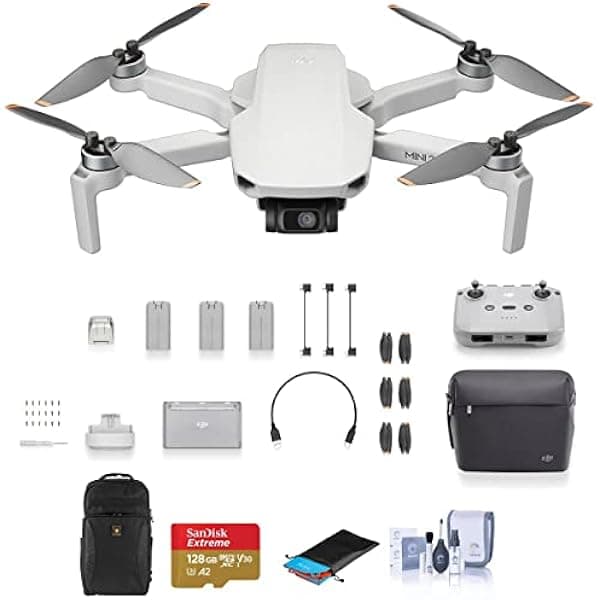 DJI Mini 2 SE Drone Fly More Combo Bundle con mochila, tarjeta microSD de 128 GB, plataforma de aterrizaje, kit de limpieza Mini 2 Se w/Fly More Kit